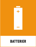 Återvinningsskyltar - Källsorteringsskyltar - Returskyltar - Elektronikavfall - Batterier