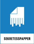 Återvinningsskyltar - Källsorteringsskyltar - Returskyltar - Papper - Sekretesspapper