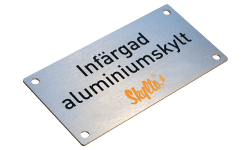 Infärgade aluminiumskyltar som du utformar online - billigt och snabb leverans