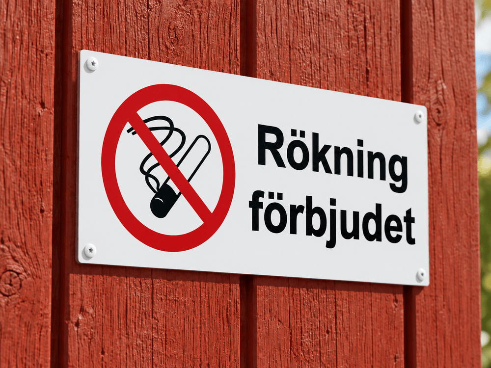 Rökning förbjudet skylt i miljö